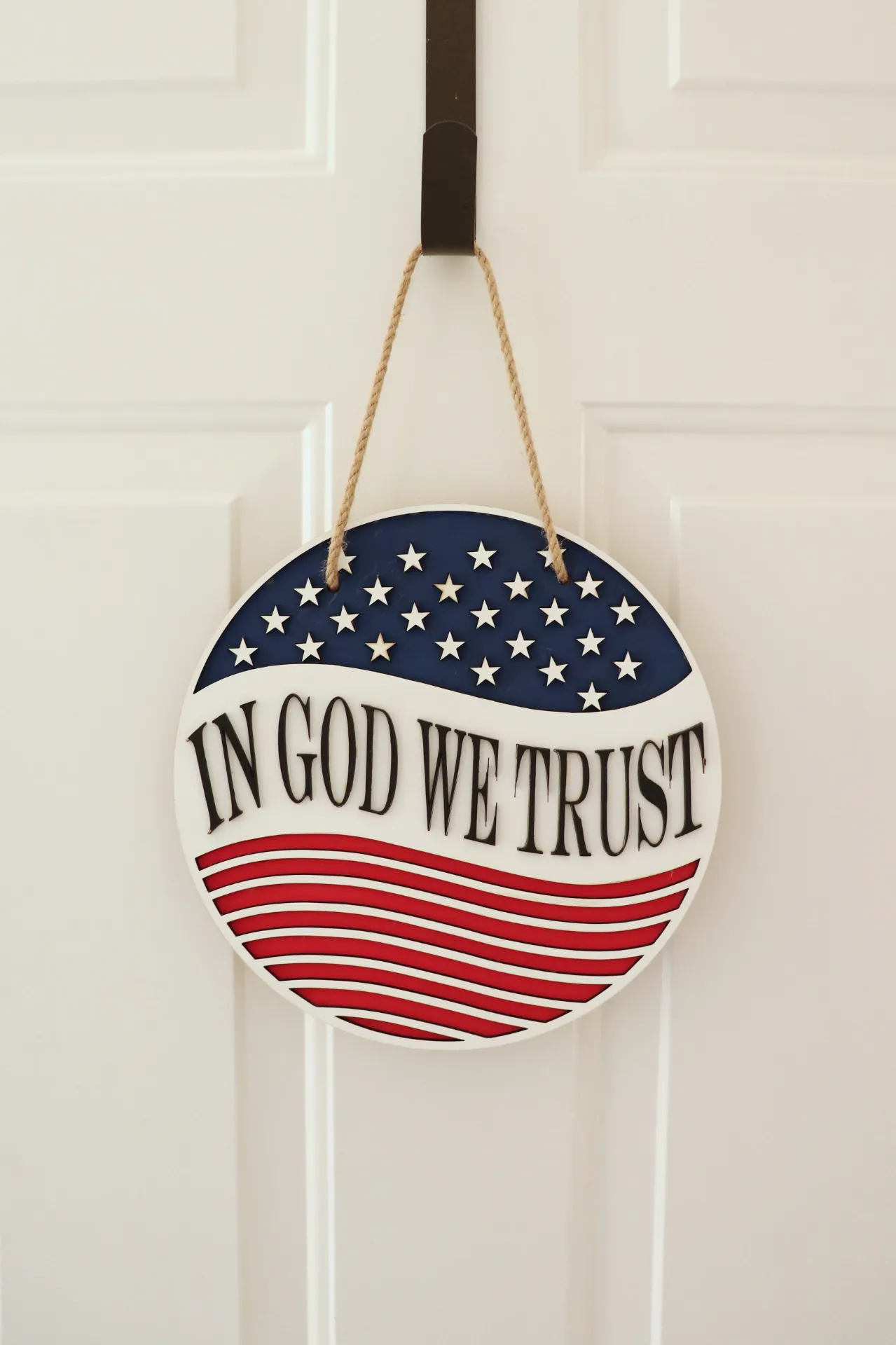 Patriotic In God We Trust Door Hanger
